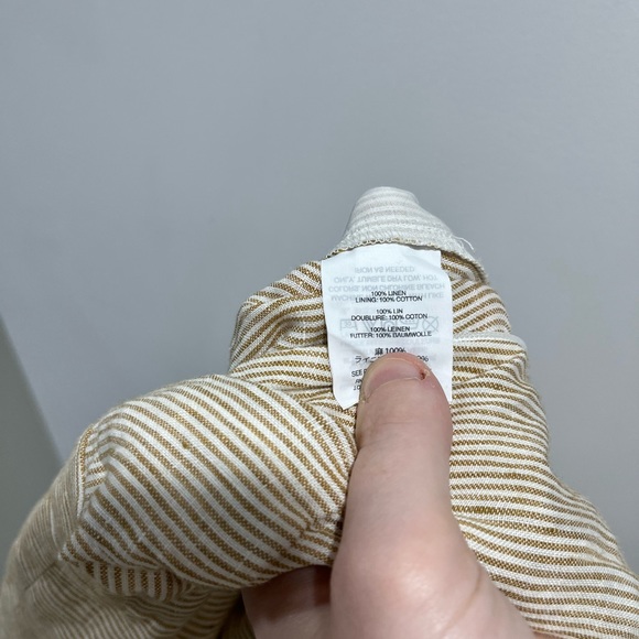 J Crew Linen Tan & White Striped Marseille Belted Jumpsuit - Picture 8 of 11